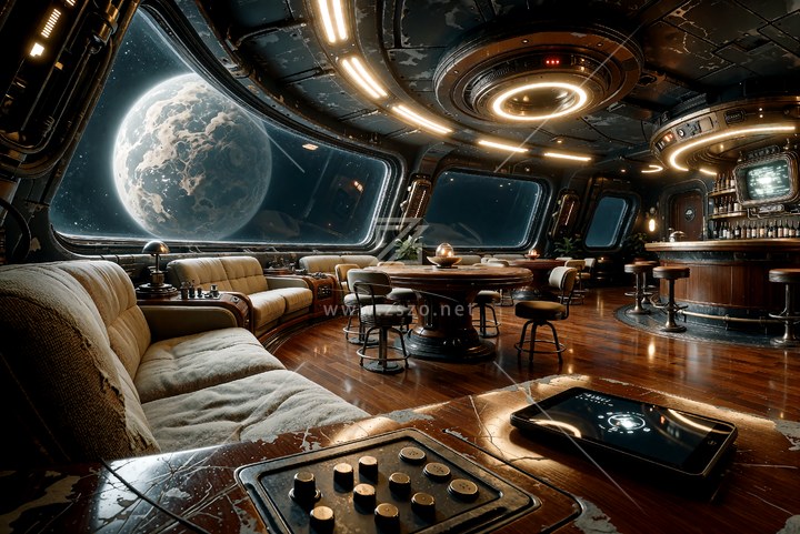 未来星际飞船内部