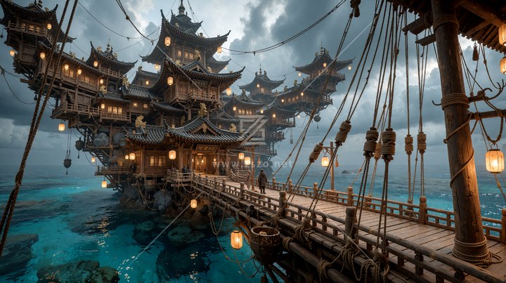 东方古风海屋