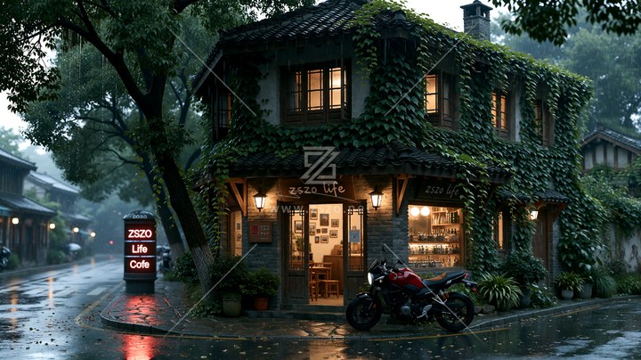 雨夜街角咖啡店