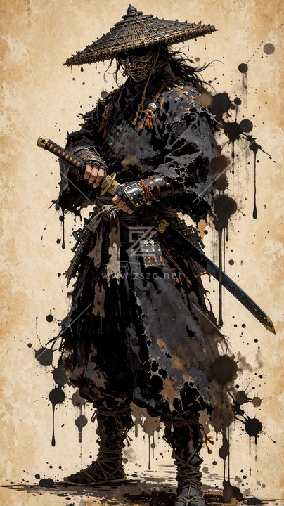 水墨武士