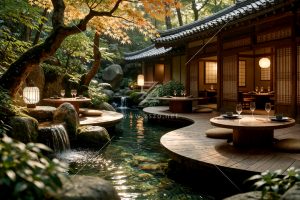 日式溪流庭院