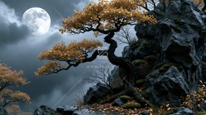 秋夜山林