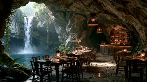 石灰岩洞穴餐厅