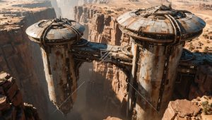 峡谷科幻建筑