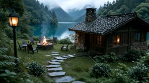 山谷湖畔木屋