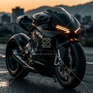 未来感黑色摩托车