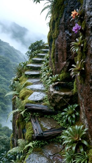 岩石峭壁小路