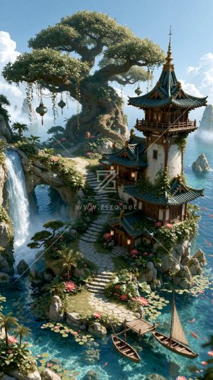 奇幻古树孤岛