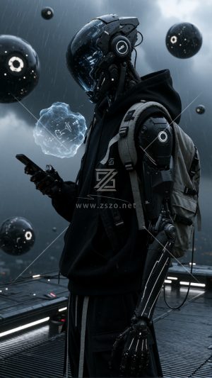 黑色战术风机器人