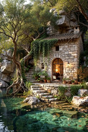 乡村山脚小屋